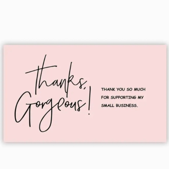 NEW 30 PCS THANKS GORGEOUS THANK YOU FOR SUPPORTING MY SMALL BUSINESS CARDS - Picture 1 of 4